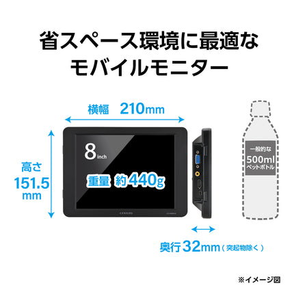 【販売終息しました】8インチHDMIマルチ モニター plus one HDMI ブラック [LCD-8000VH4B]