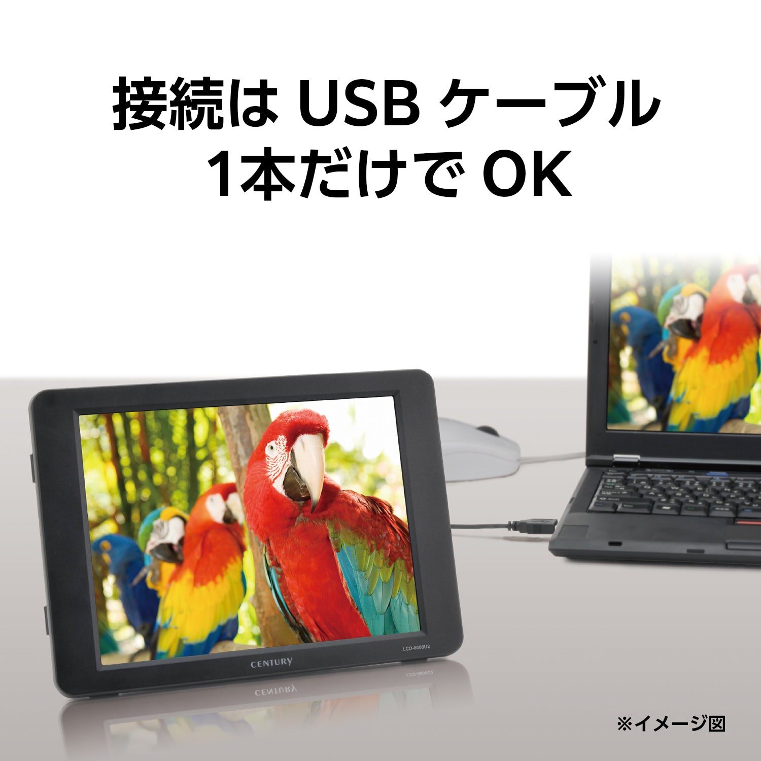 8インチUSB接続サブモニター plus one ［LCD-8000U2BV2］