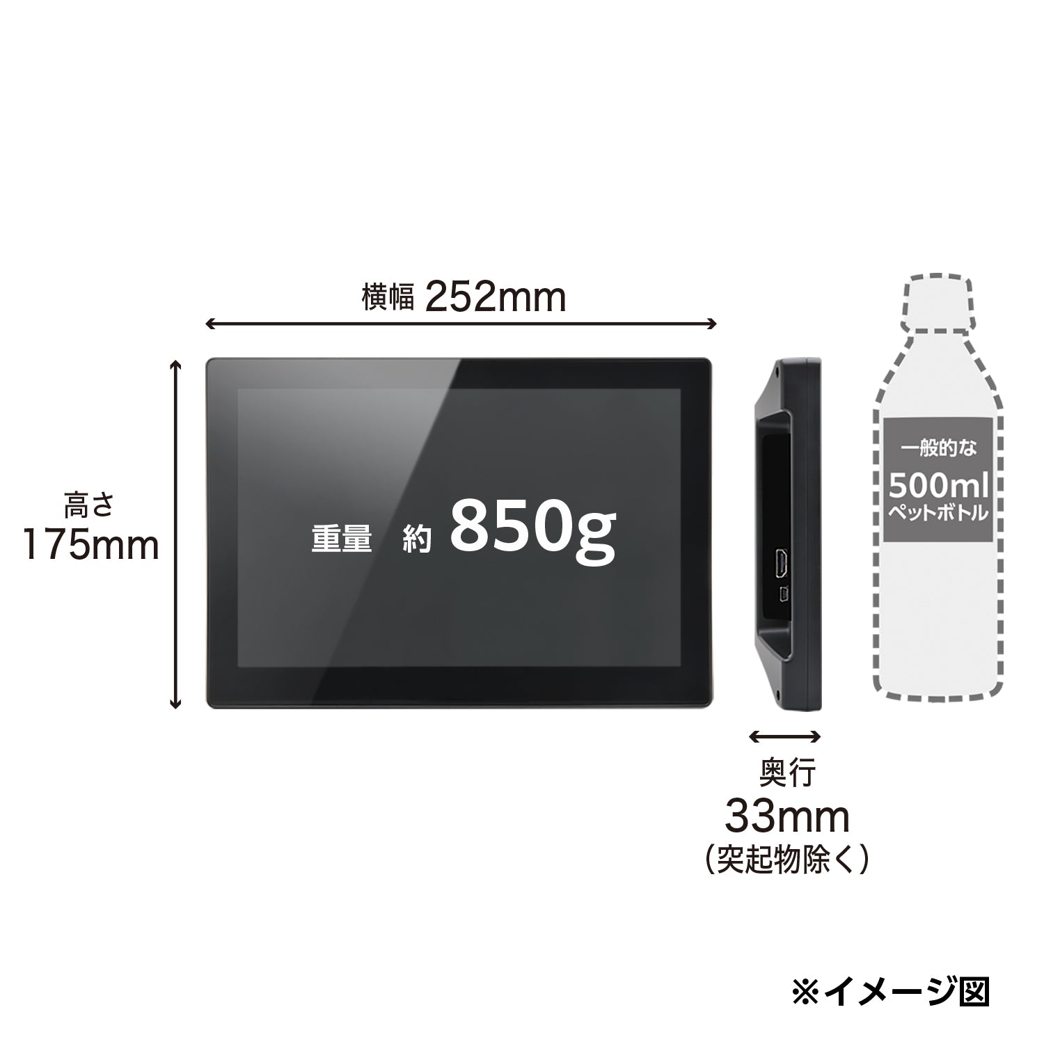10.1インチマルチタッチ対応 HDMIモニター plus one Touch [LCD