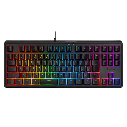 RACEN メンブレンゲーミングキーボードTKL（91キー）ブラック  [CRC-GMBKRGB02]