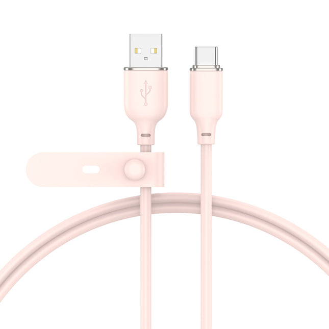 ALL CANDY「 MousseCable 3A 」（TypeC-TypeA）充電用USBケーブル（ベビーピンク）　[ AC-CC-JD30A12PK ]