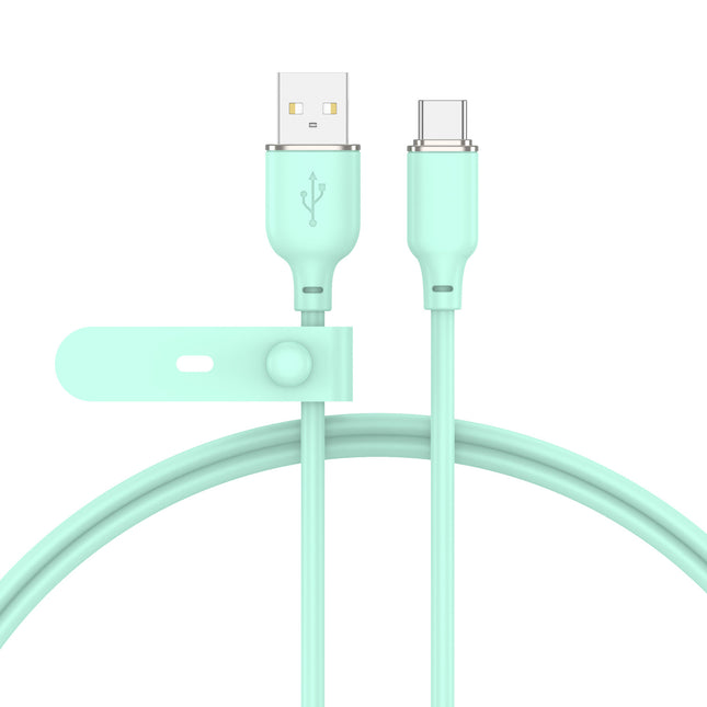 ALL CANDY「 MousseCable 3A 」（TypeC-TypeA）充電用USBケーブル（アップルグリーン） [ AC-CC-JD30A12GR ]