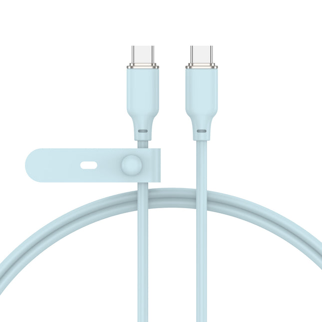 ALL CANDY「 MousseCable 60W 」（TypeC-TypeC）充電用USBケーブル（アリスブルー）[ AC-CC-JD60W12BL ]