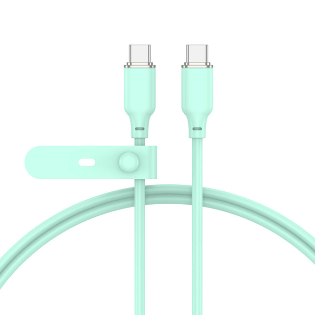 ALL CANDY「 MousseCable 60W 」（TypeC-TypeC）充電用USBケーブル（アップルグリーン） [ AC-CC-JD60W12GR ]