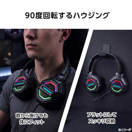 【8/末 出荷開始予定】【予約受付】RACEN RGBゲーミングヘッドセット INTENSE（インテンス）　[ CRC-GMHSRGB03B ]