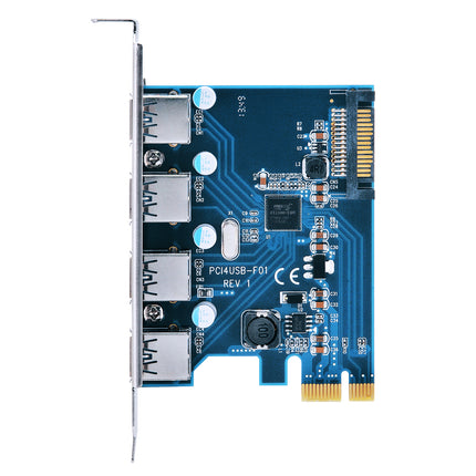 ポートを増やしタイ USB3.2 Gen1 ×4ポート PCI Express ×1接続インターフェイスカード Ver.2  ［CIF-USB3P4FL2］