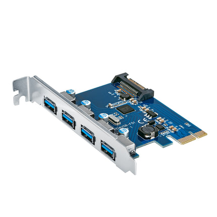 ポートを増やしタイ USB3.2 Gen1 ×4ポート PCI Express ×1接続インターフェイスカード Ver.2  ［CIF-USB3P4FL2］