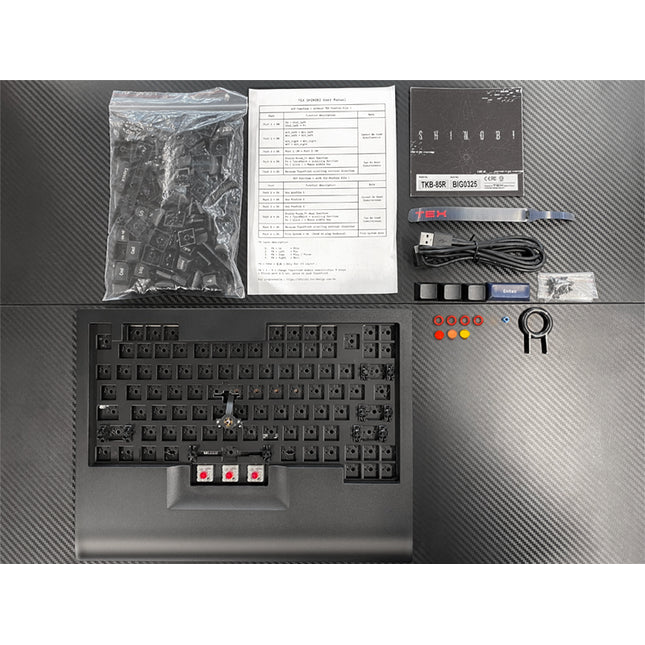 『 TEX Shinobi DIY Type (Hot-Swap) 』 英語US配列 自作キット (キースイッチは付属しておりません。） [TEX-SHDIY-002H]