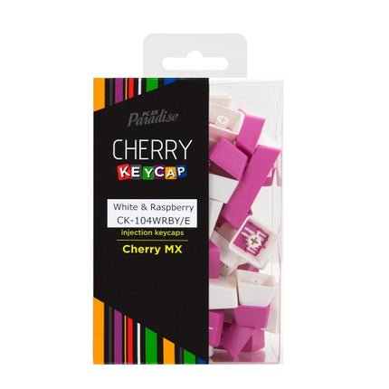 CHERRY MX軸 104英語キーボード用 2色成型カラーキーキャップ （White＆Raspberryカラー） [CK-104WRBY/E]