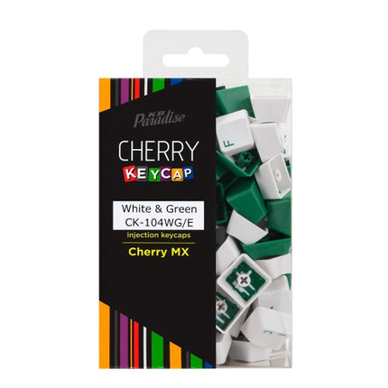 CHERRY MX軸 104英語キーボード用 2色成型カラーキーキャップ （White＆Greenカラー） [CK-104WG/E]