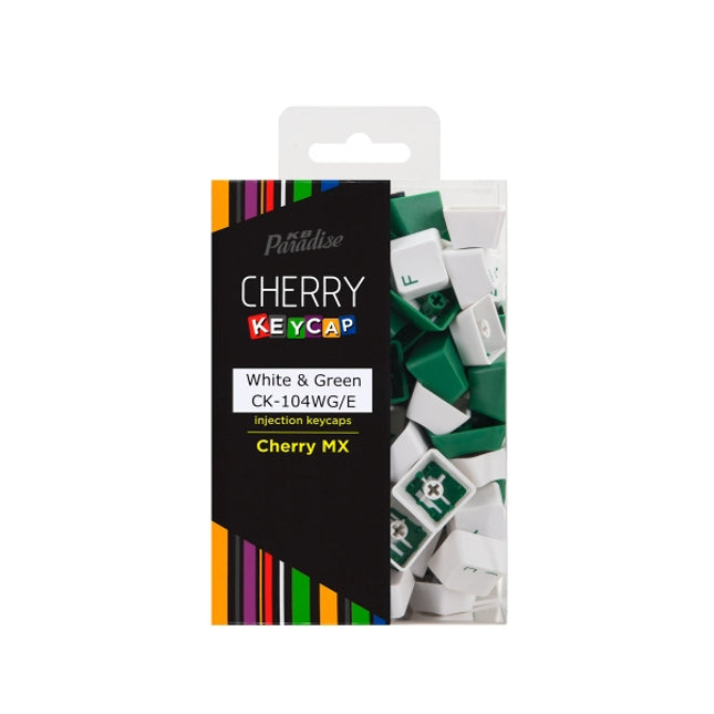 CHERRY MX軸 104英語キーボード用 2色成型カラーキーキャップ （White＆Greenカラー） [CK-104WG/E]