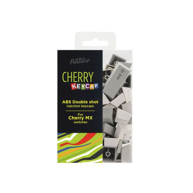CHERRY MX軸 104英語キーボード用 2色成型カラーキーキャップ （Cubicプロファイル / Grey+White カラー） [CK-104GW-C/E]